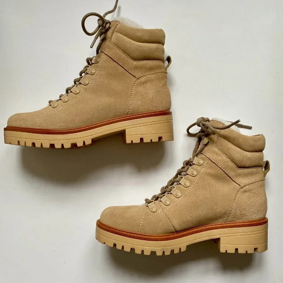 NEW Marc Fisher Mallie Faux Fur Lace Up Hiker Bootie 6 - Picture 10 of 10